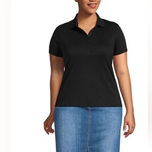 Lands' End Medium Black Suprima Cotton Polo Shirt, New With Tags